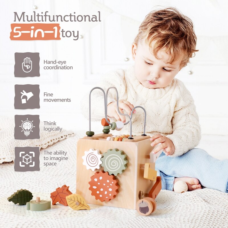 5 in 1 Spielbox aus Holz