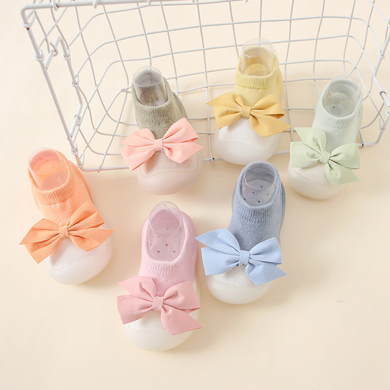 Antirutsch-Socken-Schuhe mit Schleife