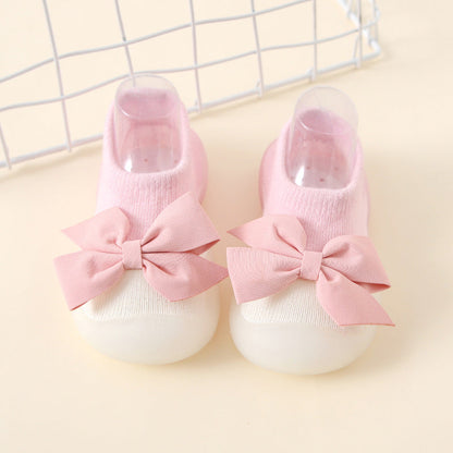 Antirutsch-Socken-Schuhe mit Schleife