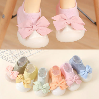 Antirutsch-Socken-Schuhe mit Schleife